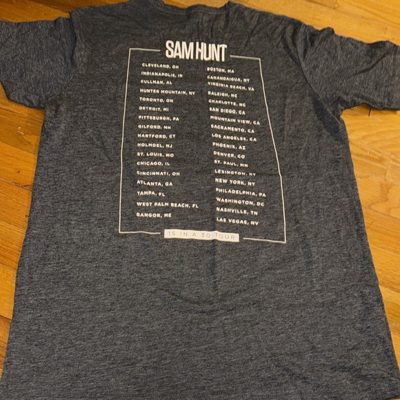 Sam Hunt Concert Tour 15 In A 30 Tour Shirt Sz MED Gray short sleeve - Picture 4 of 4